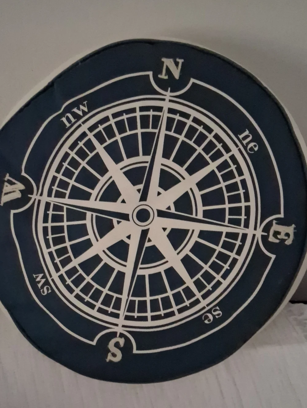 Navy Compass Throw Pillow